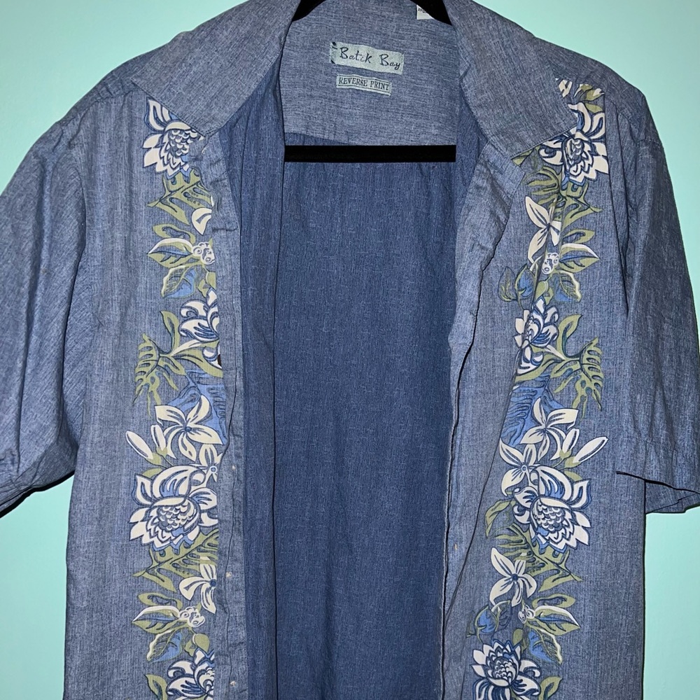 BATCKBAY DENIM BLUE TROPICAL SHIRT!